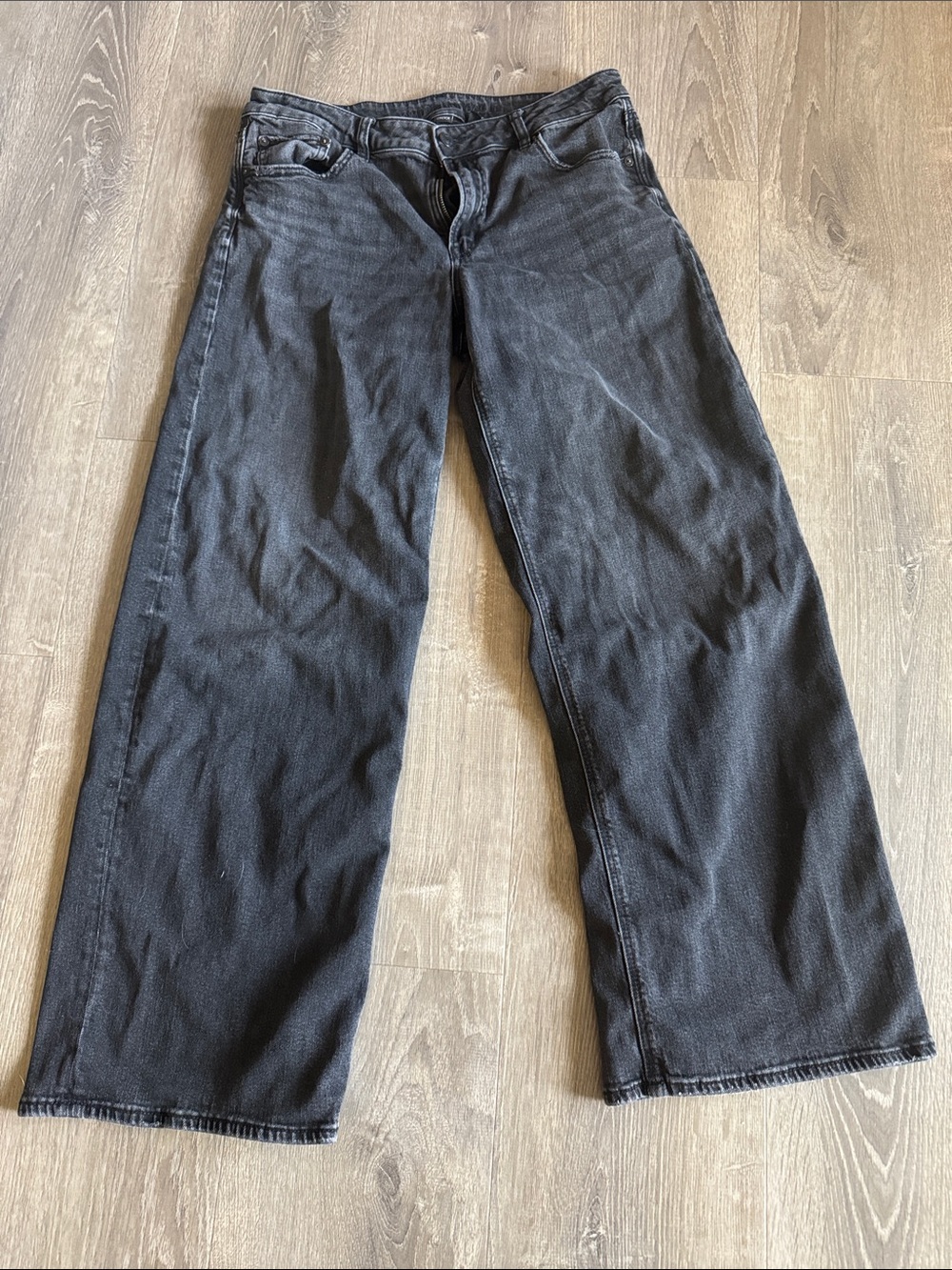 American Eagle Dreamy Drape Black Wide Leg Jeans